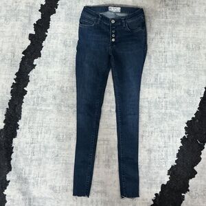 Free People Super Skinny Jeans Size 25 | Button Fly | Dark Wash